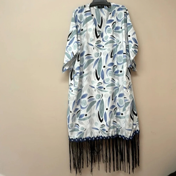 bohemian beaded Tassel kaftan dress/ beach cover up  size large - Picture 3 of 14